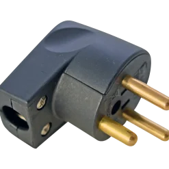 E-Line + stikprop vinkel rund sort med jord 230V 16A