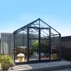 Elmholm Exclusive drivhus antracit med hærdet glas, inkl. sokkel 13,29 m²