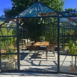 Elmholm Exclusive Orangeri antracit med hærdet glas 17,65 m²