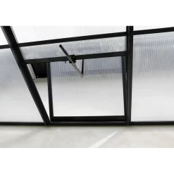 Elmholm Exclusive vægdrivhus antracit med hærdet glas, inkl. sokkel 13,1 m²