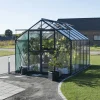 Elmholm Standard drivhus antracit med hærdet glas, inkl.sokkel 9,75 m²