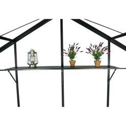 Elmholm Standard drivhus antracit med hærdet glas, inkl.sokkel 9,75 m²