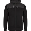 ENGEL 8329-247 Entire sweat cardigan m/hætte sort/antrazitgrå str. XL