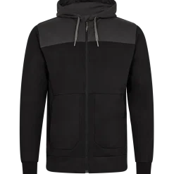 ENGEL 8329-247 Entire sweat cardigan m/hætte sort/antrazitgrå str. XL