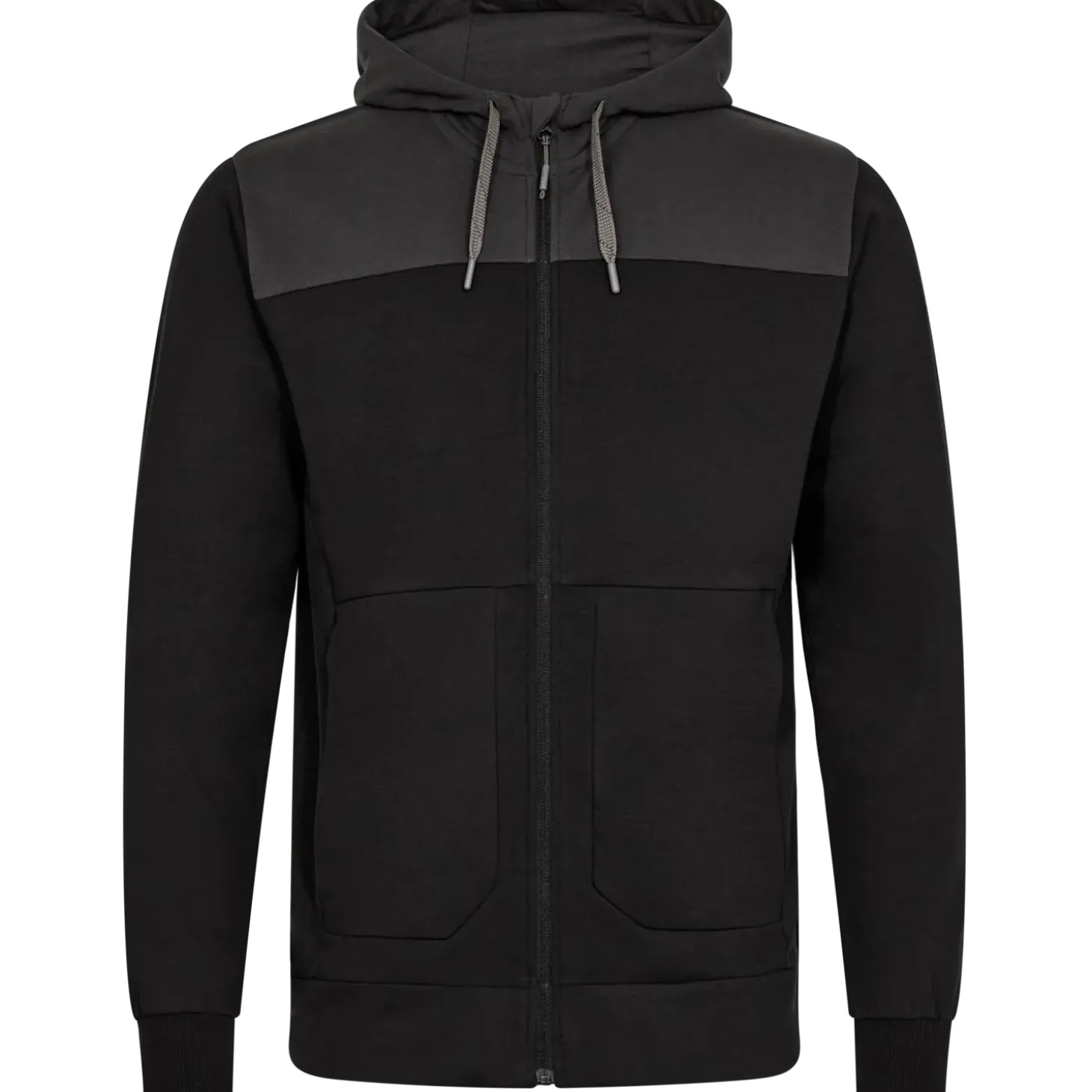 ENGEL 8329-247 Entire sweat cardigan m/hætte sort/antrazitgrå str. XL