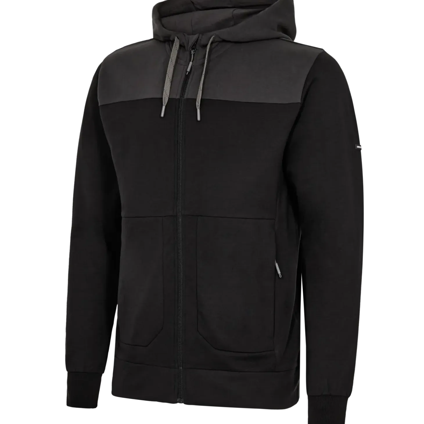 ENGEL 8329-247 Entire sweat cardigan m/hætte sort/antrazitgrå str. XL