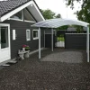 Enkelt stålcarport 3060x5200 mm firkantede stolper