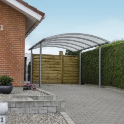 Enkelt stålcarport 3060x5200 mm med buet termotag