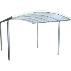 Enkelt stålcarport 3060x5200 mm med buet termotag