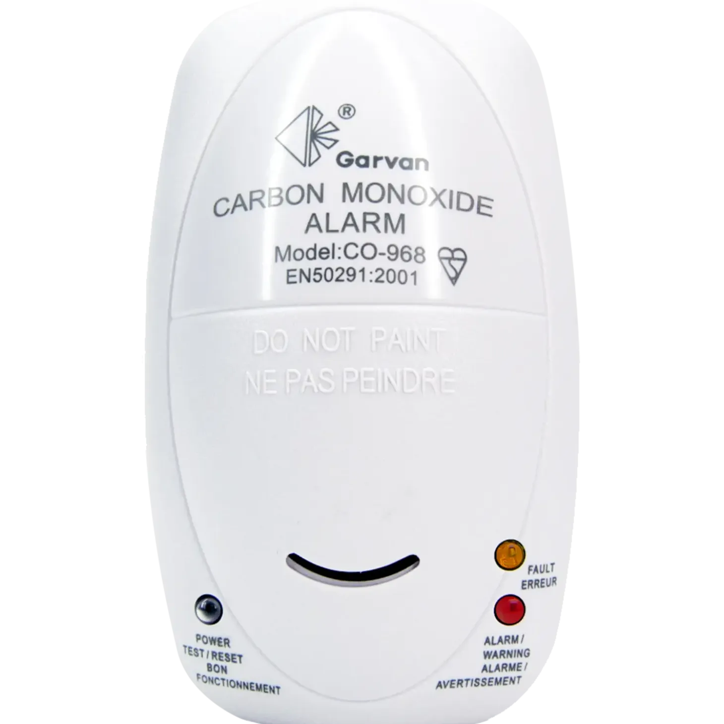 EnsoNordic kulilte alarm incl. batteri, hvid