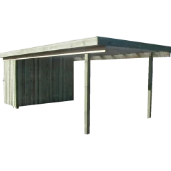 Erik carport med redskabsrum 320x604 cm - m/plast trapeztag