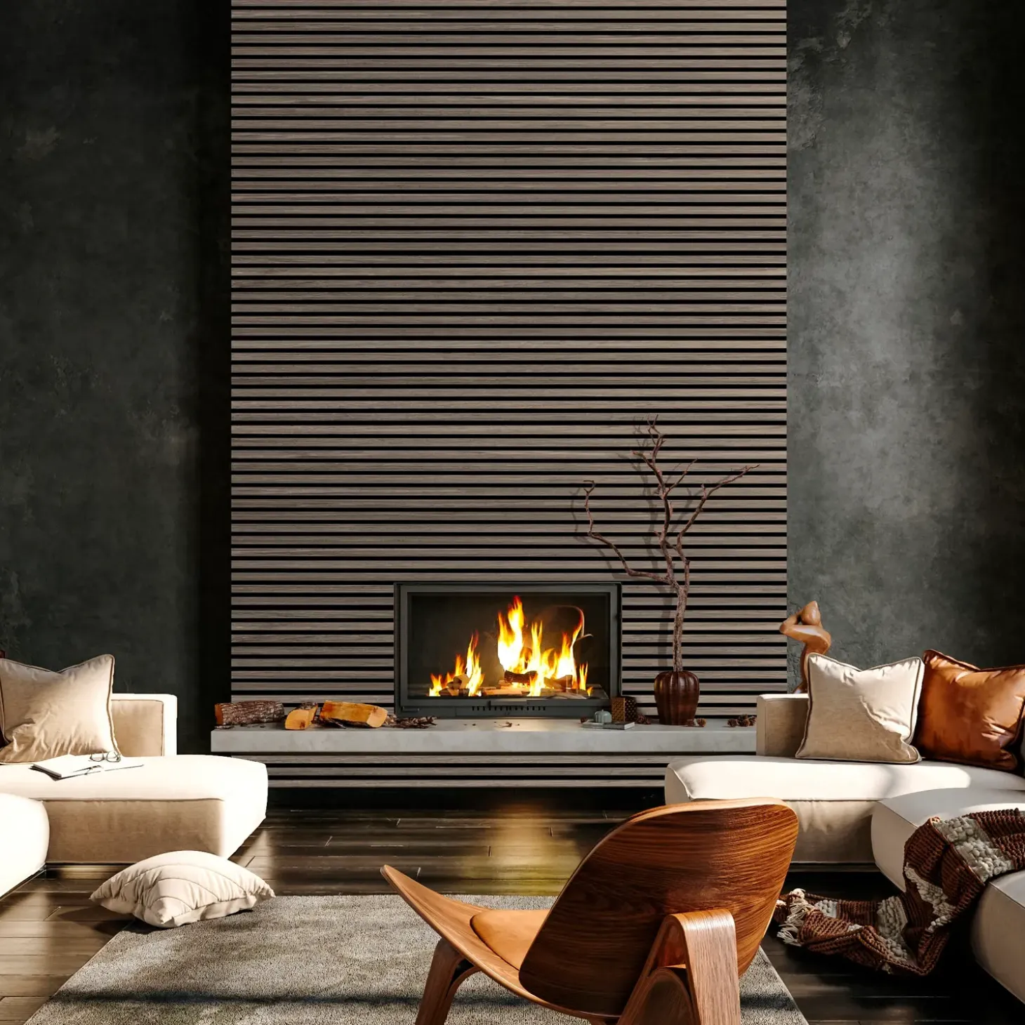 Fibrotech Premium Proff akustikpanel 22x605x3000 mm grey oak