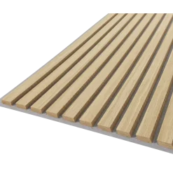 Fibrotech Quanti akustikpanel 18x520x2440 mm light oak m/grå polyester
