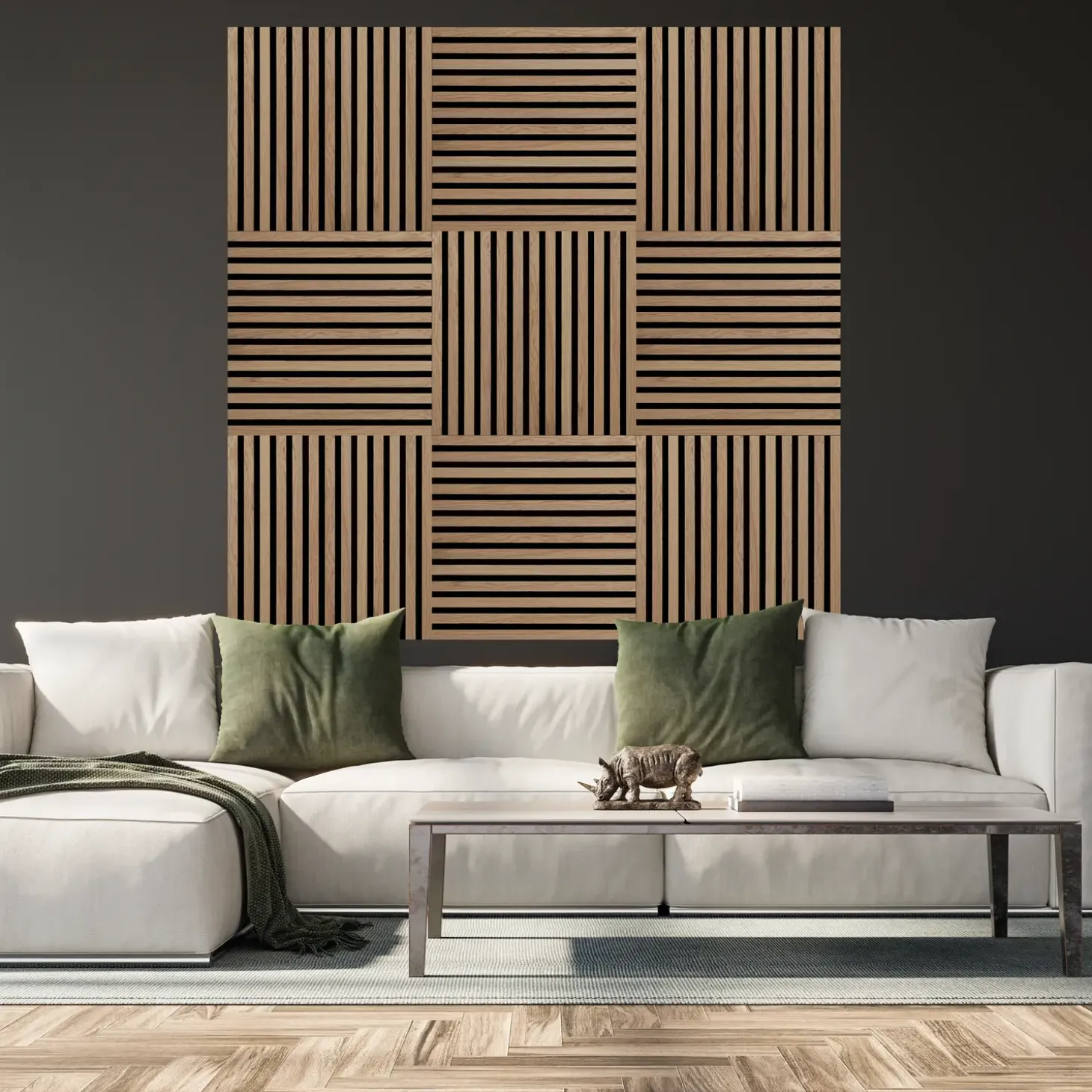 Fibrotech Square akustikpanel 22x520x520 mm light oak - pk á 2 stk.
