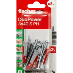 Fischer DuoPower universaldybel PH 8x40 mm 8 stk