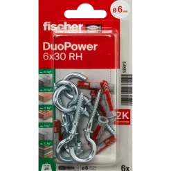 Fischer DuoPower universaldybel med rund krog 6x30 mm 6 stk