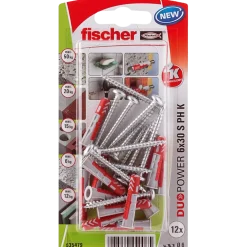 Fischer DuoPower universaldybel PH 6x30 mm 12 stk