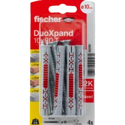 Fischer Duoxpand karmdyvel 10x100  4 stk elforzinket