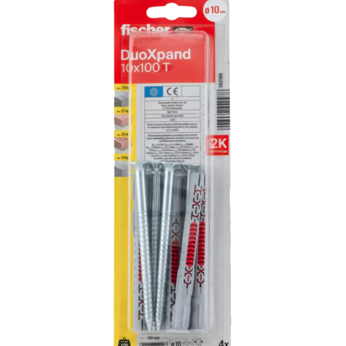Fischer Duoxpand karmdyvel 10x100 4 stk elforzinket