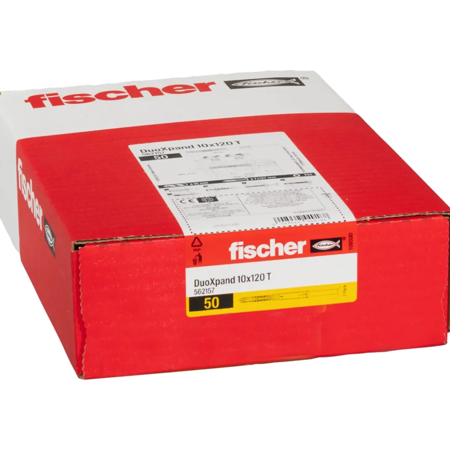 Fischer DuoXpand karmplug 10x80 T elforzinket 50 stk