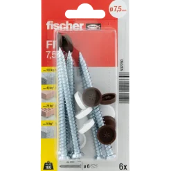 Fischer FFS karmskrue m/hoved 7,5x72 6 stk