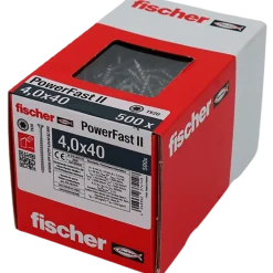 Fischer PowerFast ll CTP spånskrue UH 4,0x40 BZ 500 stk