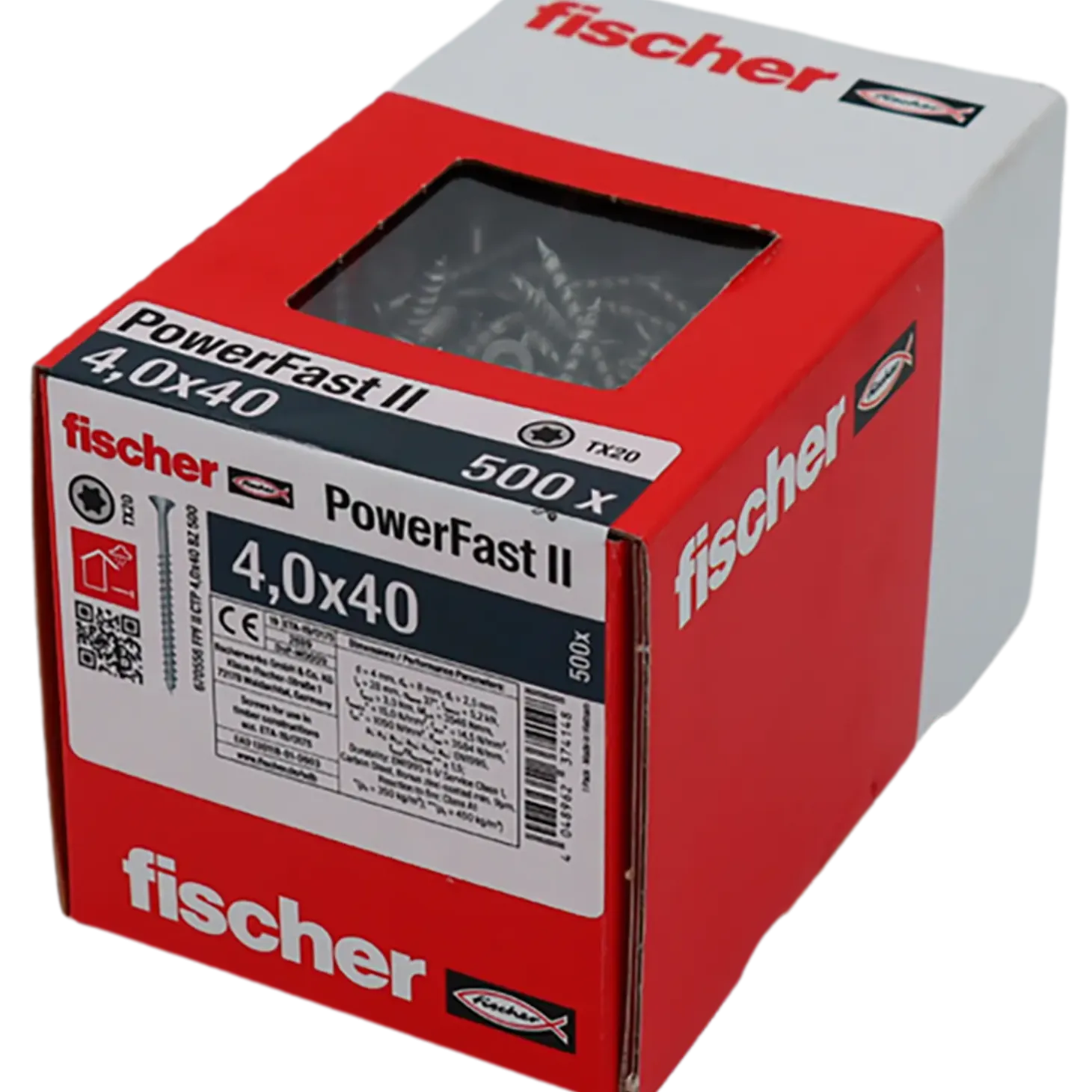 Fischer PowerFast ll CTP spånskrue UH 4,0x40 BZ 500 stk