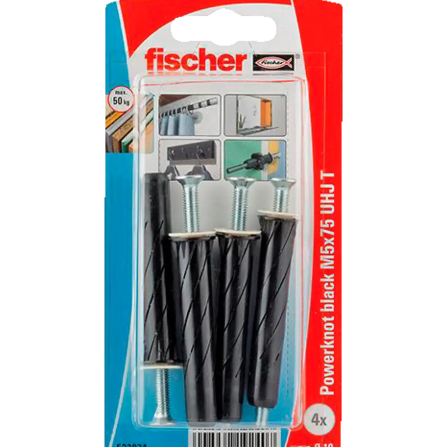 Fischer PowerKnot hulrumsdyvel - DIY PK Sort UHJ ST M5x75 4 stk