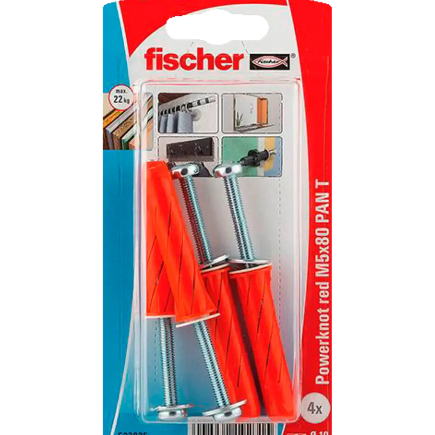 Fischer PowerKnot hulrumsdyvel - DIY PK Rød Pan PT M5x55 4 stk