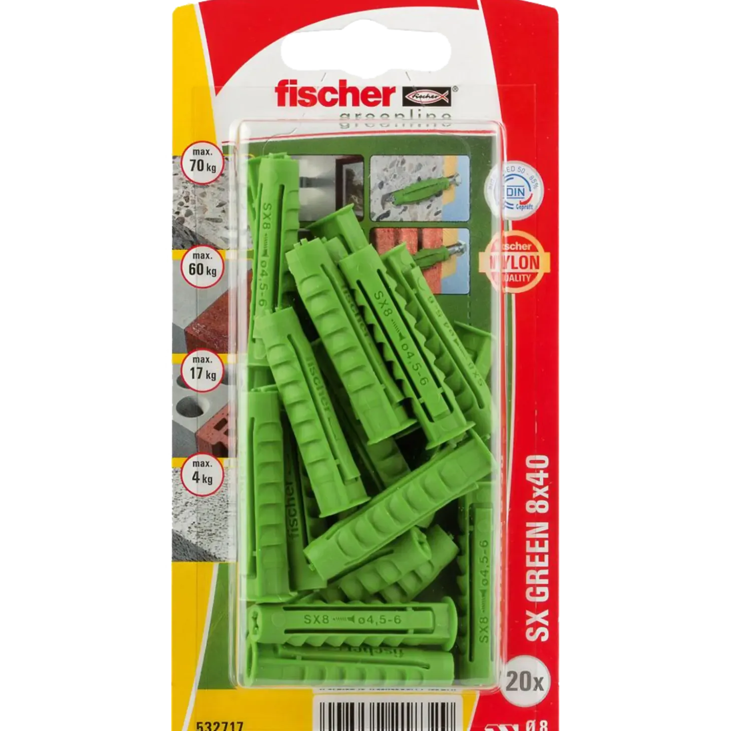 Fischer SX Green dyvel m/krave 8x40 mm 90 stk