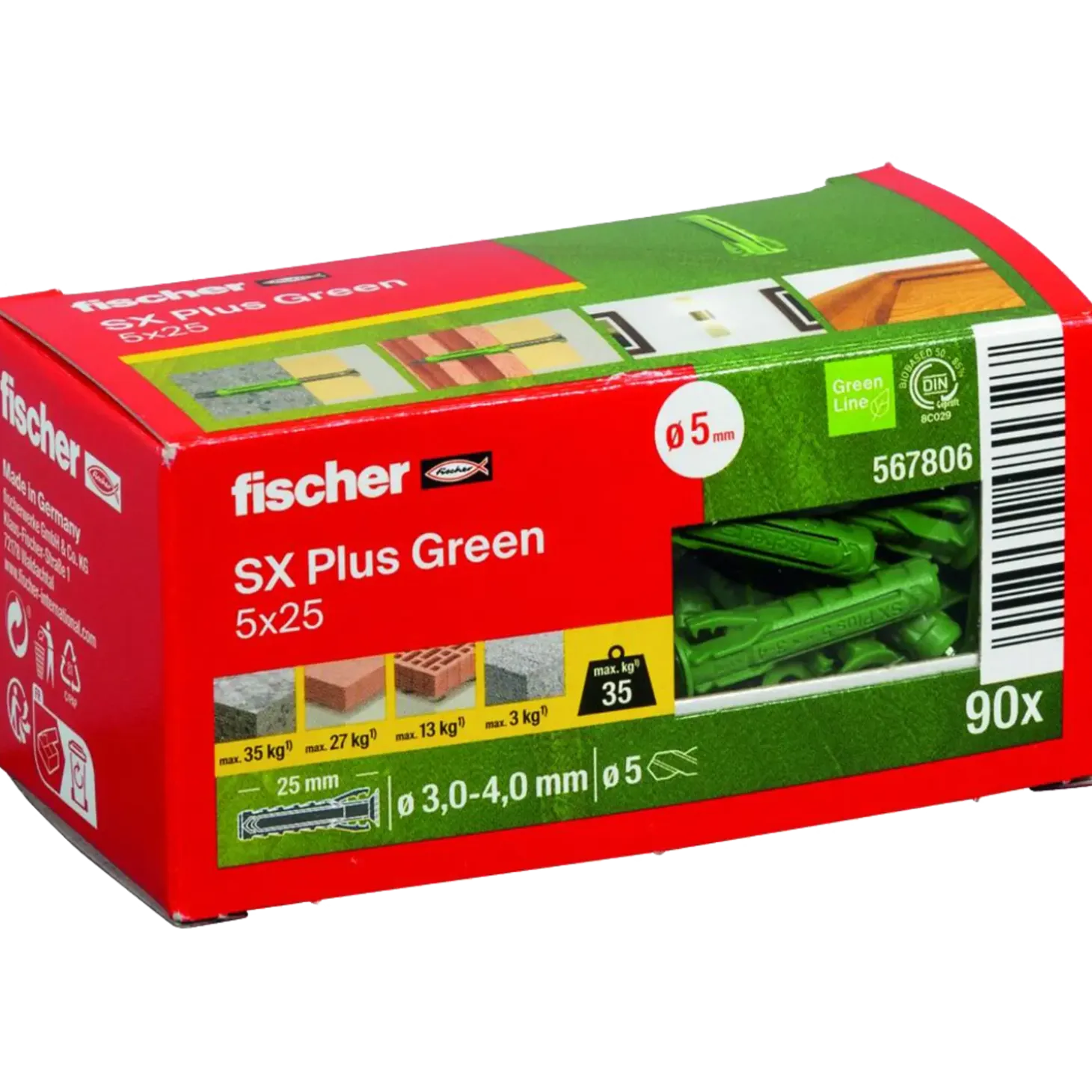 fischer SX Plus Green ekspansionsplug 5x25 mm 90 stk.