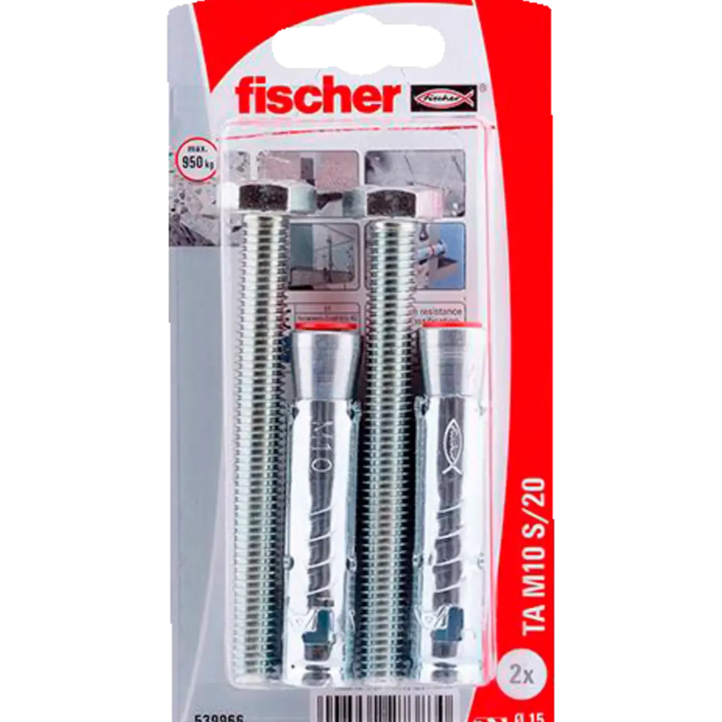 Fischer TA M10 S/10 stålanker 2 stk