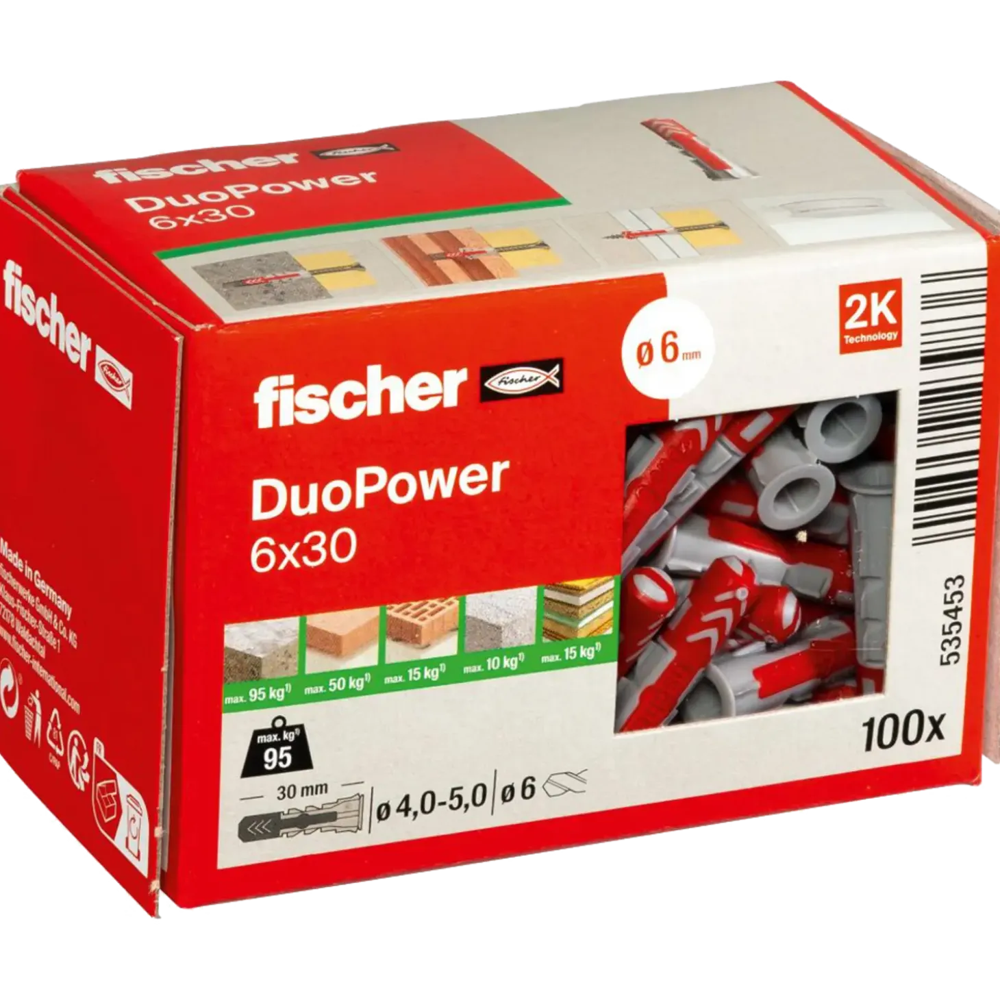 Fischer universaldybel duopower 6x30 DIY 100 stk
