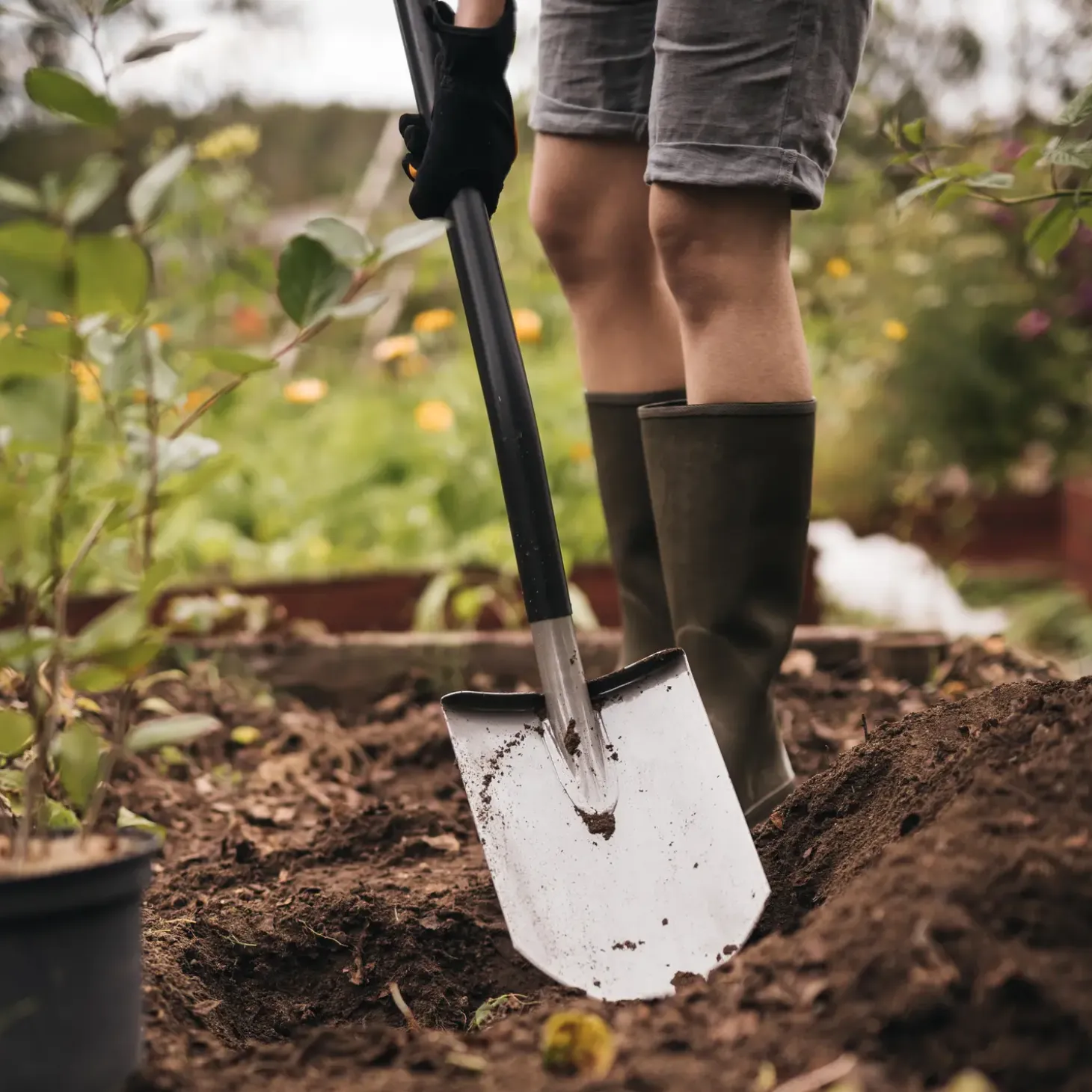 Fiskars Ergonomic spadsspade grå