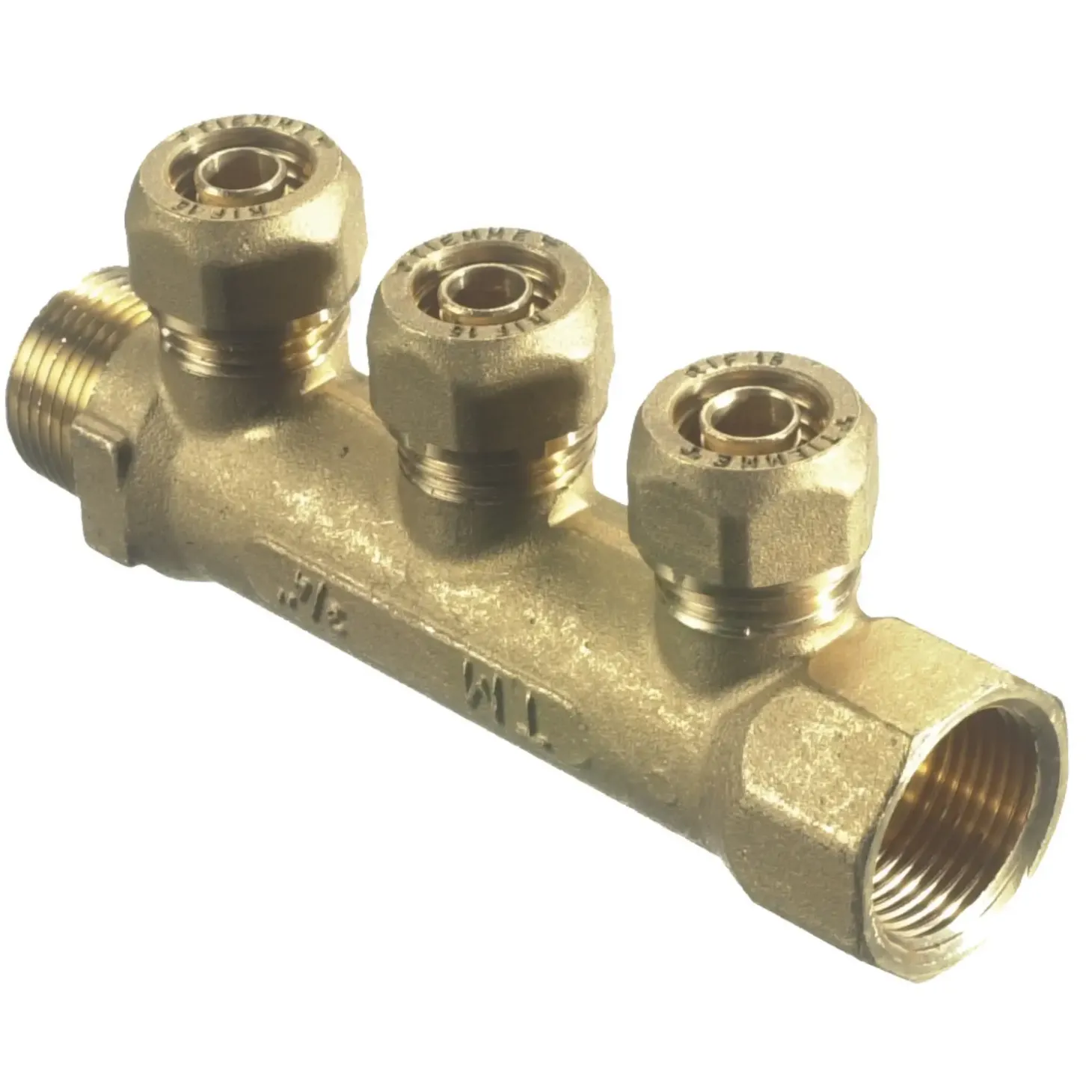 Fordelerrør til PEX gulvvarmeslange 3/4" 3x20 mm.