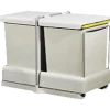 Fritstående affaldssystem med automatik 2x10,5 L hvid