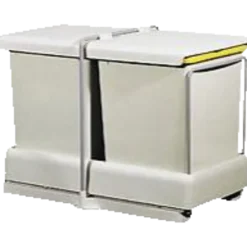 Fritstående affaldssystem med automatik 2x10,5 L hvid