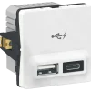Fuga Kombi 2xUSB lader 2,4A hvid