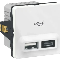 Fuga Kombi 2xUSB lader 2,4A hvid