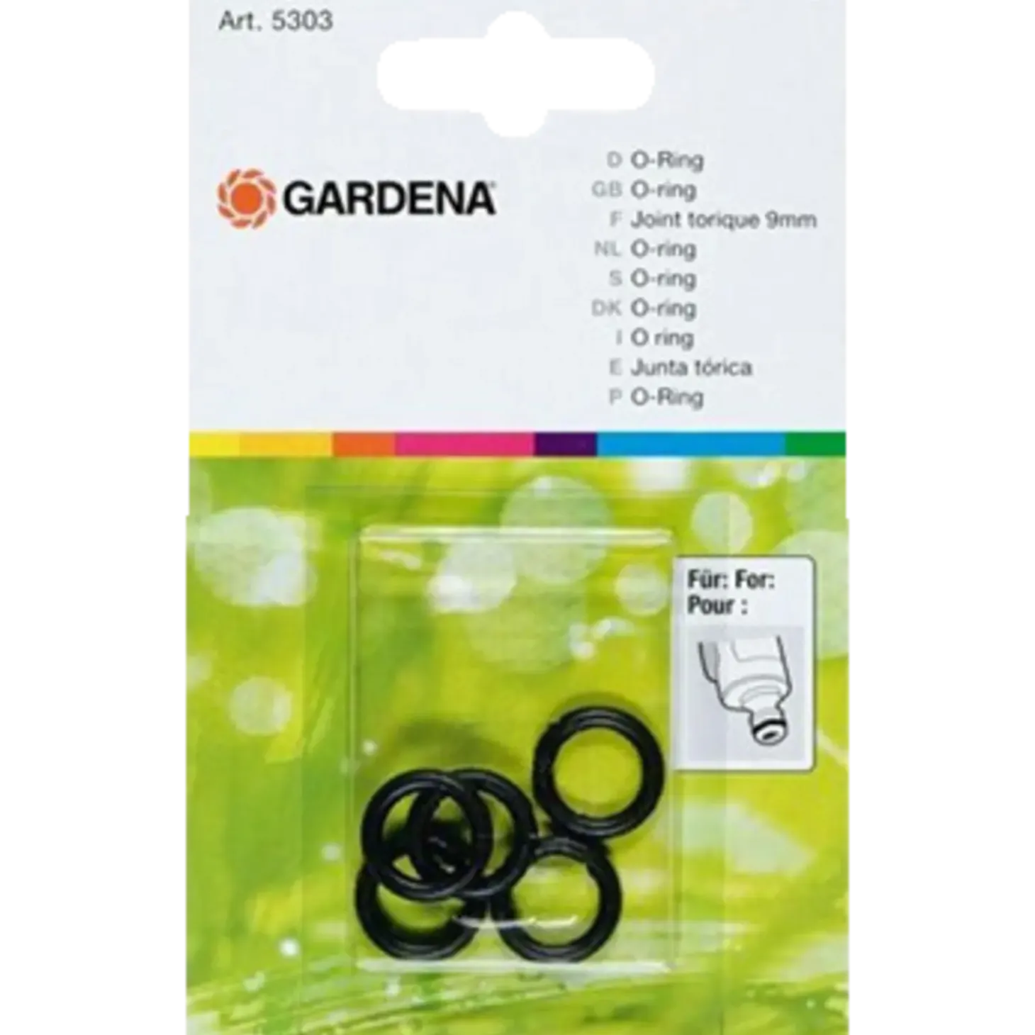 Gardena O-ring 9 mm. 5 stk. 05303-20