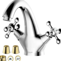 Geyser magnolia håndvask armatur krom/guld