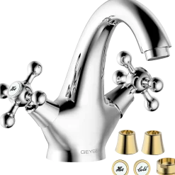 Geyser magnolia håndvask armatur krom/guld