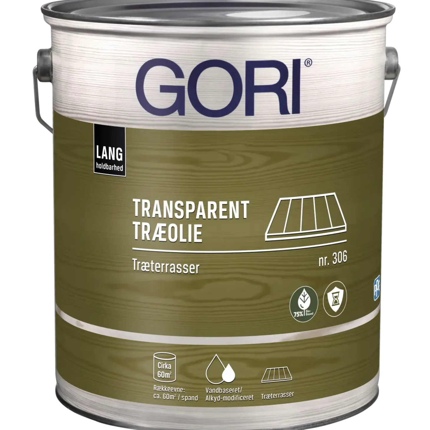 Gori 306 transparent træolie træterrasse mørk pine 5 L