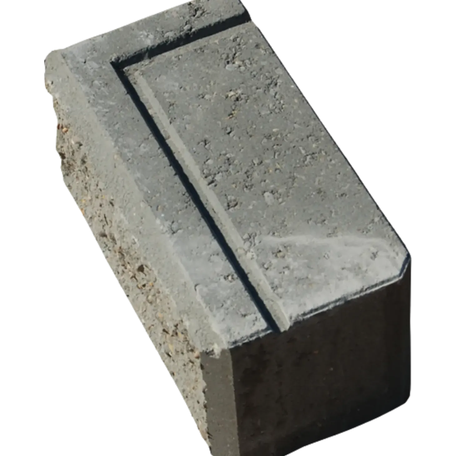 Grå lock-block hjørne - 15x30x15 cm