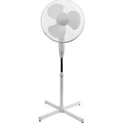Gulvventilator Ø40 cm 45W 105-130 cm høj - hvid