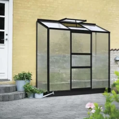 Halls Altan 3 vægdrivhus 1,3 m² sort 4 mm poly