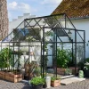 Halls Qube+ 88 drivhus sort med hærdet glas 6,6 m²
