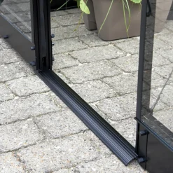 Halls Qube+ 88 drivhus sort med hærdet glas 6,6 m²