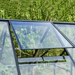 Halls Qube+ 88 drivhus sort med hærdet glas 6,6 m²