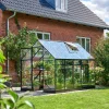 Halls Qube 610 drivhus sort med hærdet glas 6,4 m²